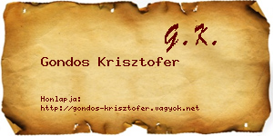 Gondos Krisztofer névjegykártya