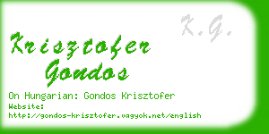 krisztofer gondos business card